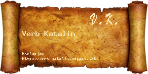 Verb Katalin névjegykártya
